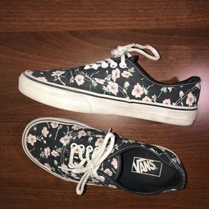 Black Floral Vans